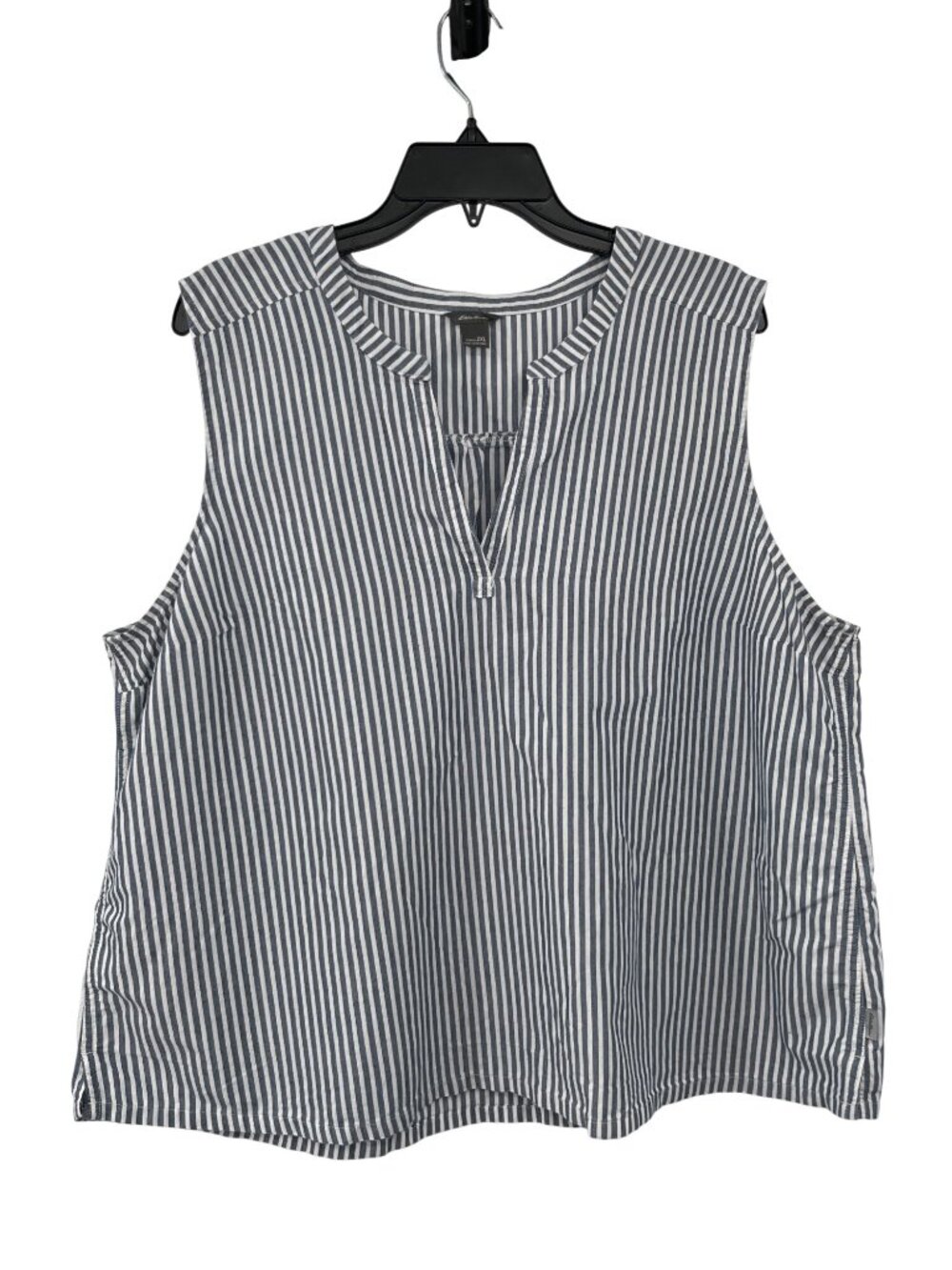 Eddie Bauer Striped Sleeveless Top Womens 2XL Blue White Used